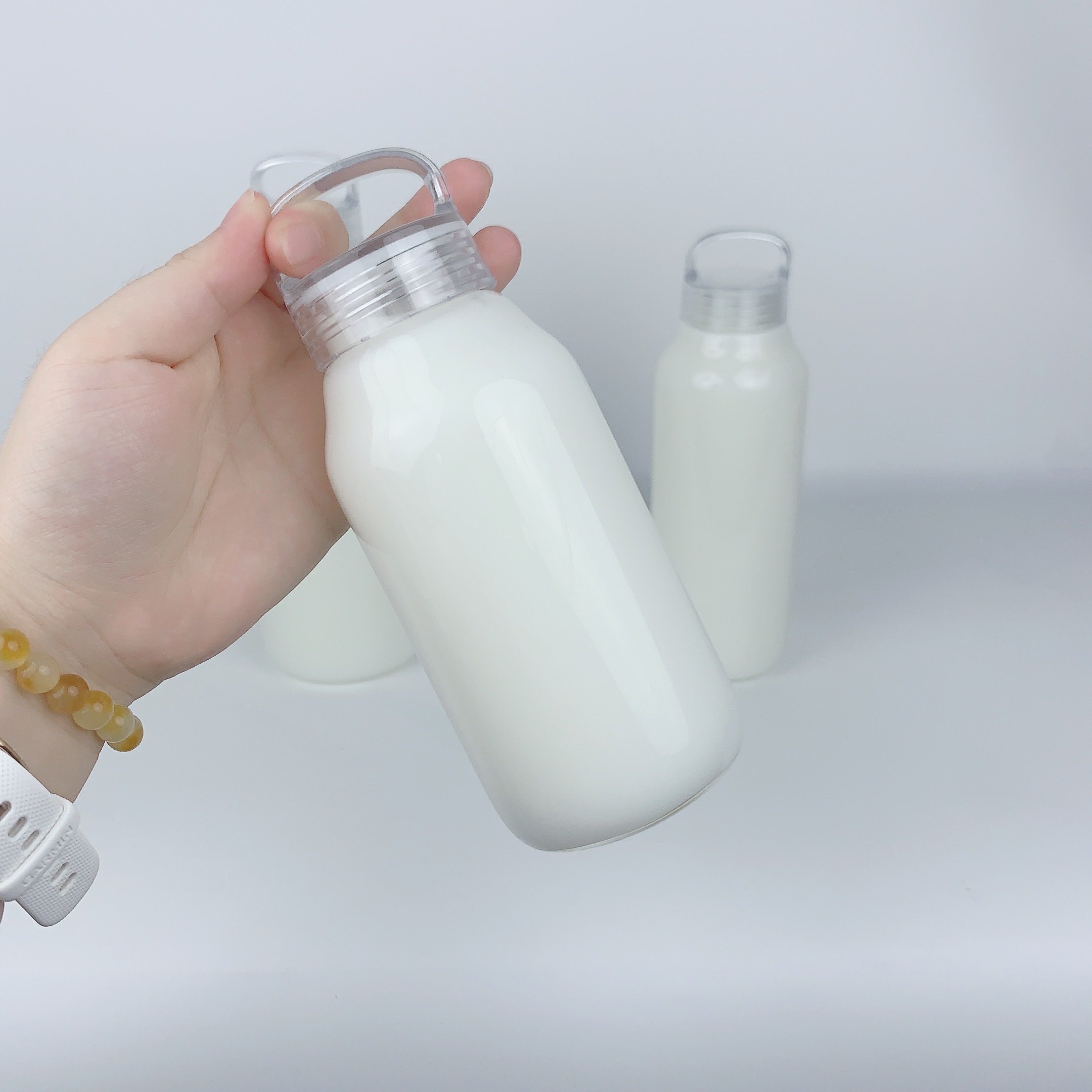 300ml 500ml 900ml High Borosilicate Glass Water Bottle with Lid Reusable Iced Coffee Cup with Handle BPA Free