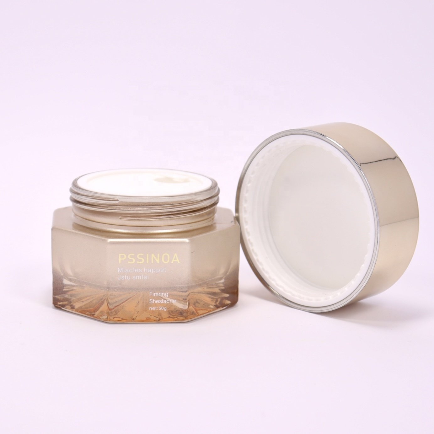 WanXing Wholesale Luxury 50g 40ml 100ml 120ml Cosmetic Cream Jar Cosmetic Packaging Containers glass Makeup bottles Set