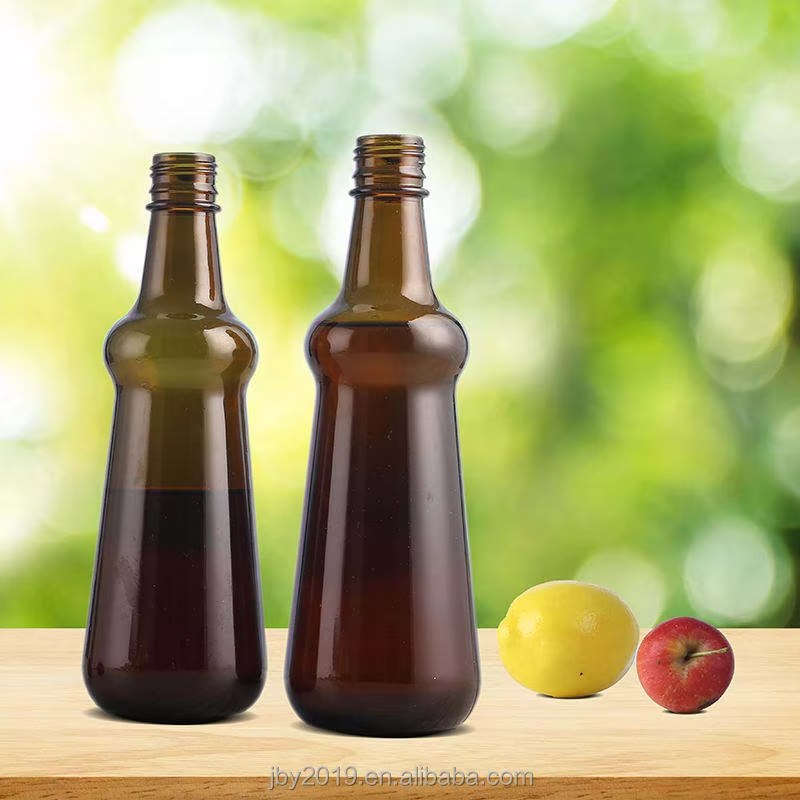 Wholesale Amber Transparent Glass Bottles Beer Beverages Fruit Juice Soda Empty Glass Bottles