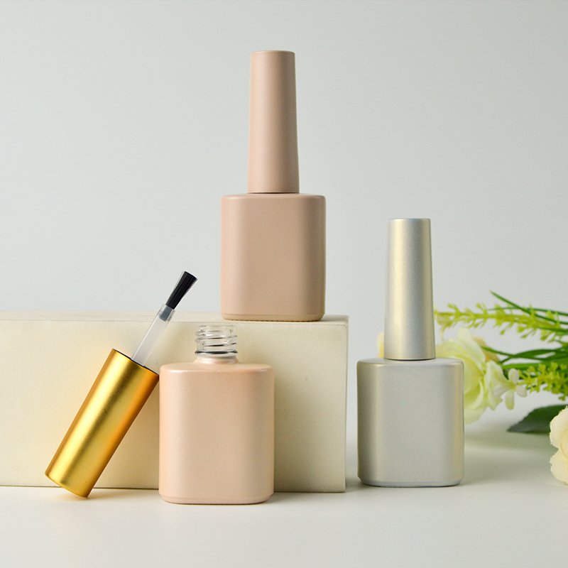 Free Sample Custom Logo Low MOQ New Design 10ml Empty Uv Gel Silver Gold Nail Polish Bottle With Brush