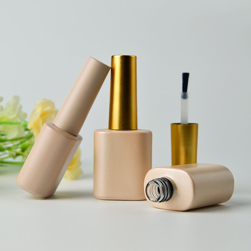 Free Sample Custom Logo Low MOQ New Design 10ml Empty Uv Gel Silver Gold Nail Polish Bottle With Brush