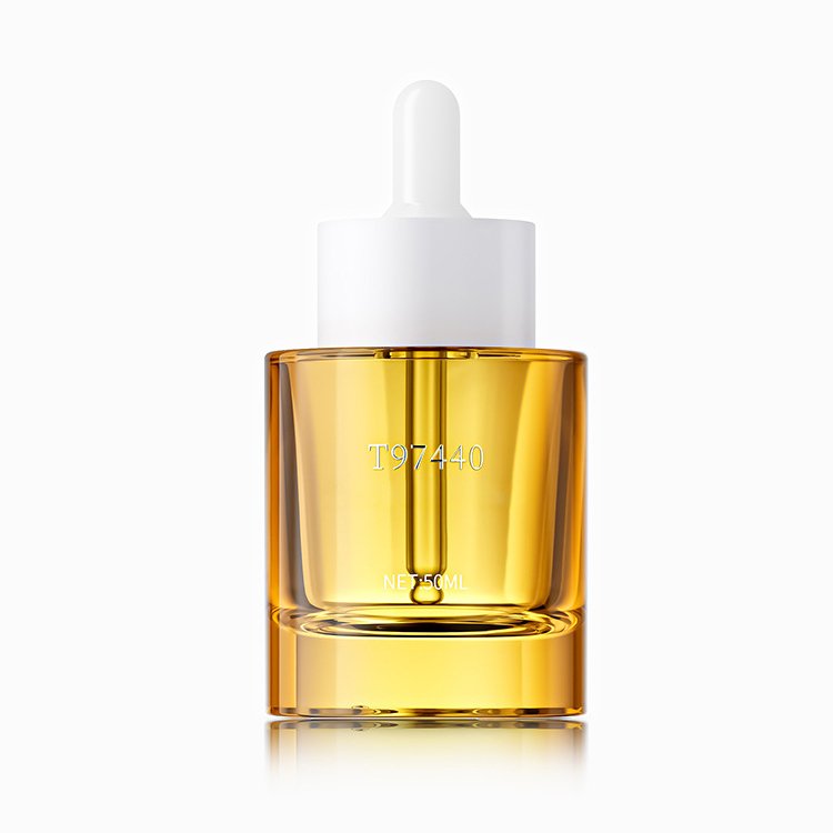 Luxurious Crystal Glass Raw 1.7FL/OZ/50ml Translucent Blue Glass Bottle With Wide Ring Dropper Design