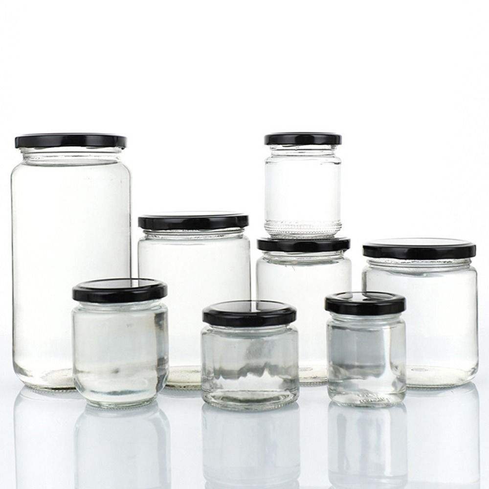Jar with Tin Plate Lid Round Clear Glass Bottle Honey Glass Eco Friendly Kitchen Food Multifunction CLASSIC 25ML 50ML 75ML 100ML