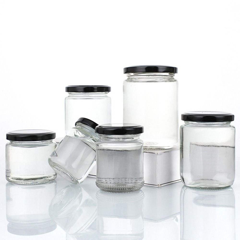 Jar with Tin Plate Lid Round Clear Glass Bottle Honey Glass Eco Friendly Kitchen Food Multifunction CLASSIC 25ML 50ML 75ML 100ML