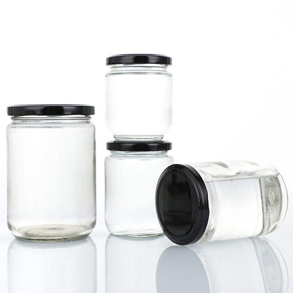 Jar with Tin Plate Lid Round Clear Glass Bottle Honey Glass Eco Friendly Kitchen Food Multifunction CLASSIC 25ML 50ML 75ML 100ML