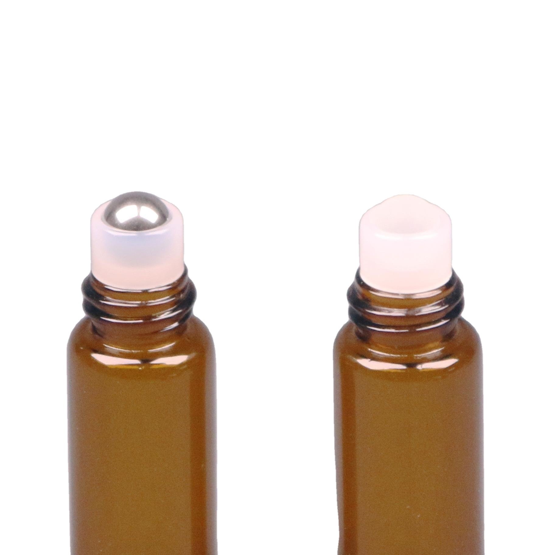 1ml 2ml 3ml 5ml 10ml Cosmetic Glass Roll on Bottles Roller Ball Amber with Stainless Steel Skin Care Rubber Stopper Recyclable
