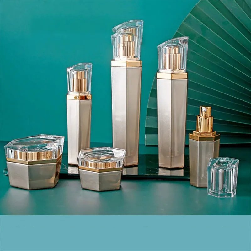 Custom 20g 50g 20ml 50ml 110ml Face Cream Eye Cream Skin Care Cosmetic Glass Pump Bottles and Jars Set