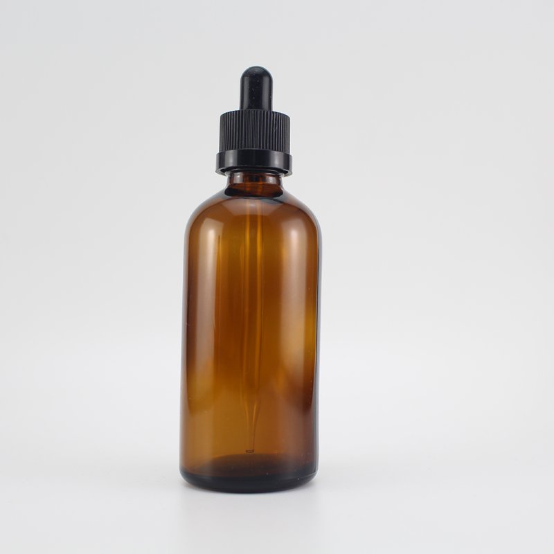 BPA free 3.4oz Brown Glass Tincture Bottles 100ml Amber glass Bottle with Eye Dropper for Essential Oils, Liquids