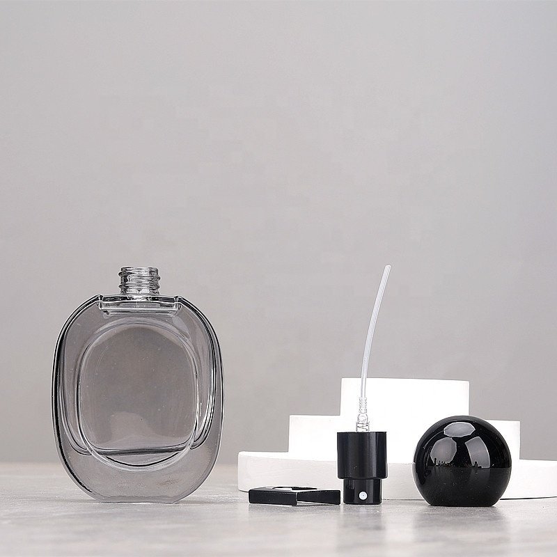 New Stock 30ml Gray Empty Perfume Bottle Wholesale Glass Perfume Spray Bottle Clear Luxury Diffuser Atomizer With Ball Lid