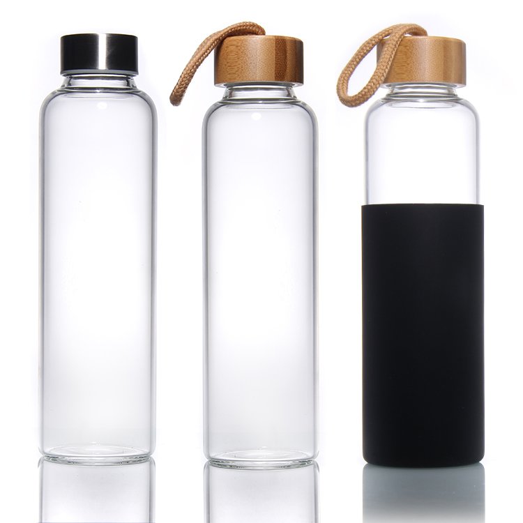 Wholesale 250ml -1000ml High Quality Made Round Clear Water Glass Bottles With Lids