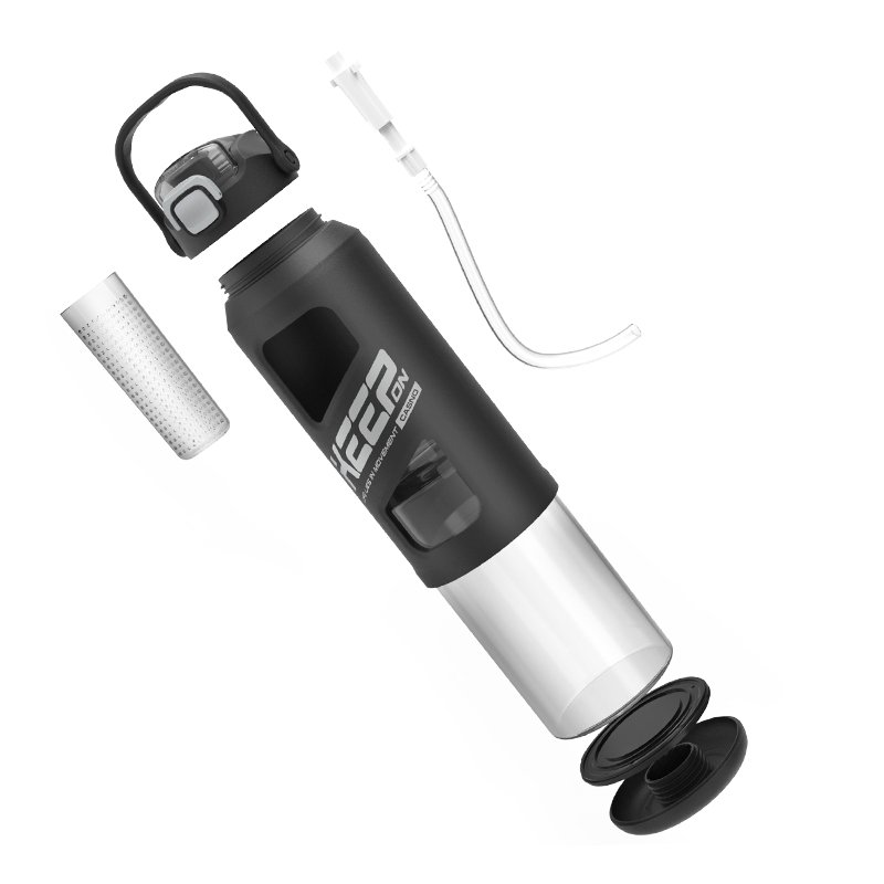 1500ml Wide Mouth Drinking Clear Large Capacity Glass Water Bottle with Straw