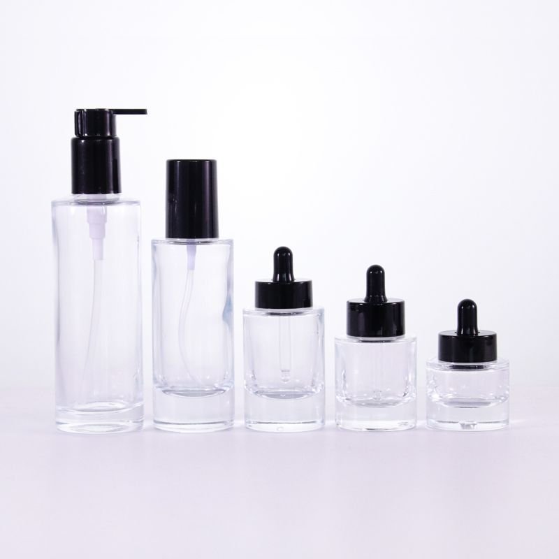 Customized 30Ml 50Ml 100Ml 150Ml 200Ml Luxury Unique Custom Flat Shoulder Thick Bottom Frosted Glass Lotion Pump Bottles