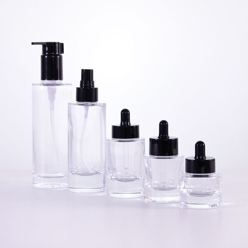Customized 30Ml 50Ml 100Ml 150Ml 200Ml Luxury Unique Custom Flat Shoulder Thick Bottom Frosted Glass Lotion Pump Bottles