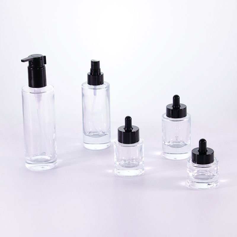 Customized 30Ml 50Ml 100Ml 150Ml 200Ml Luxury Unique Custom Flat Shoulder Thick Bottom Frosted Glass Lotion Pump Bottles