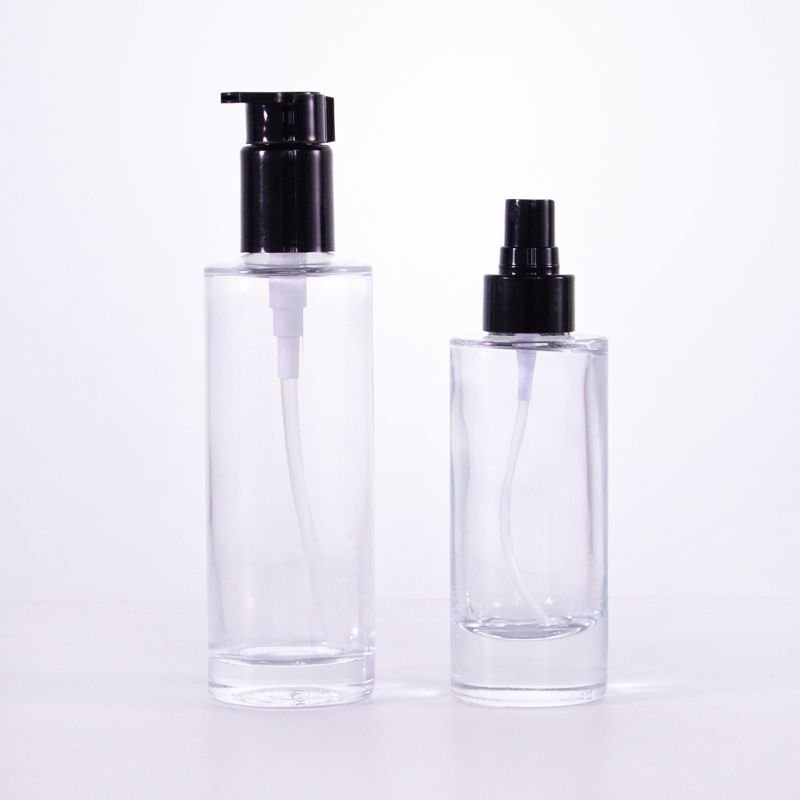 Customized 30Ml 50Ml 100Ml 150Ml 200Ml Luxury Unique Custom Flat Shoulder Thick Bottom Frosted Glass Lotion Pump Bottles