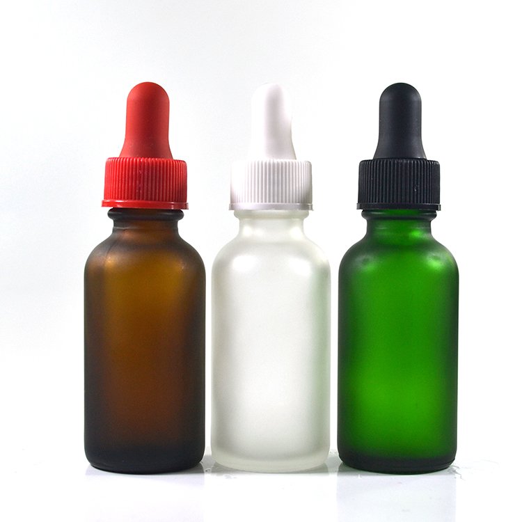 15ml 30ml 60ml 120ml 0.5oz 1oz 2oz 4oz essential oil clear amber blue green frosted Boston glass dropper bottle with cap