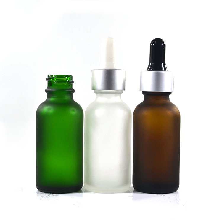 15ml 30ml 60ml 120ml 0.5oz 1oz 2oz 4oz essential oil clear amber blue green frosted Boston glass dropper bottle with cap