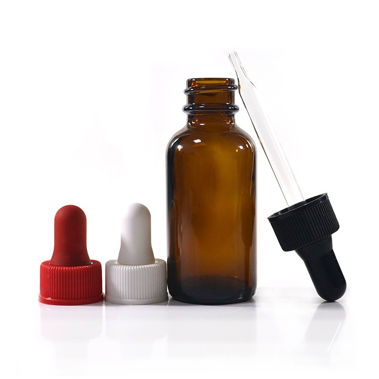 15ml 30ml 60ml 120ml 0.5oz 1oz 2oz 4oz essential oil clear amber blue green frosted Boston glass dropper bottle with cap