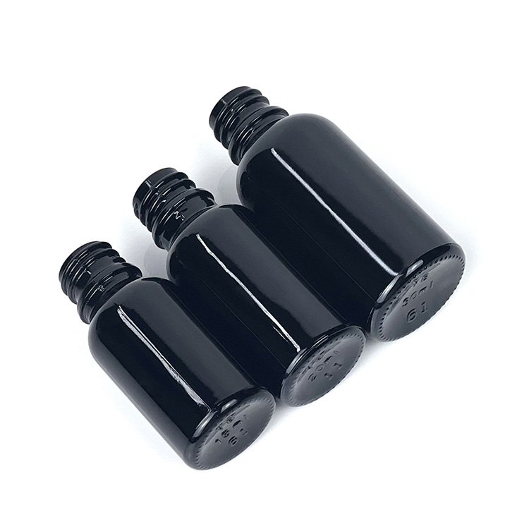 5ml 15ml 30ml 50ml 100ml 150ml 200ml 250ml black Dark uv violet glass essential oil lotion cosmetic dropper bottle