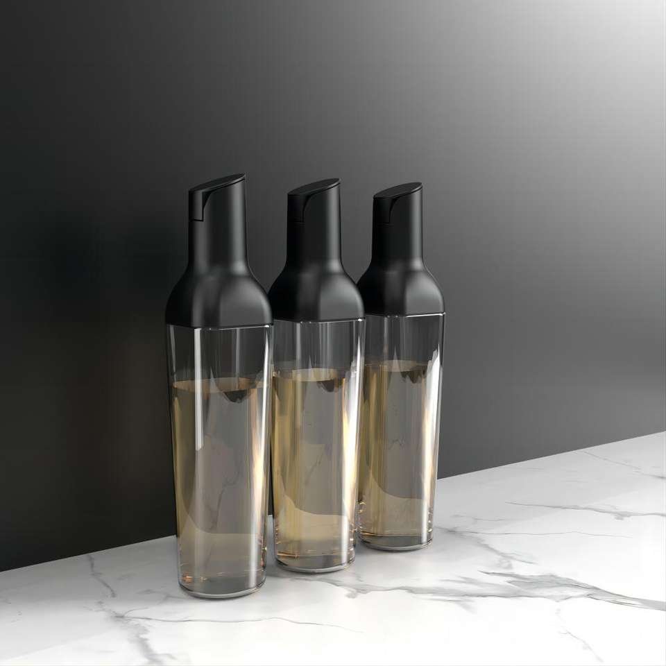 Kitchen wholesale 500ml big capacity portable olive oil and vinegar dispenser square seasoning glass bottle multi oil vinegar po