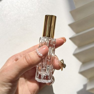 New design 10ml Portable Glass Perfume Fine Mist Spray Bottle Unique Style Glass Vial Cosmetics Packing With Aluminum Lid