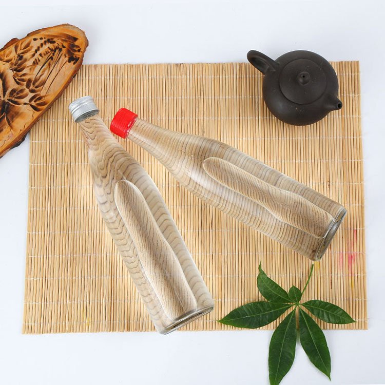 High quality 250ml 500ml super flint round beverage water bottle soda water wine glass bottle