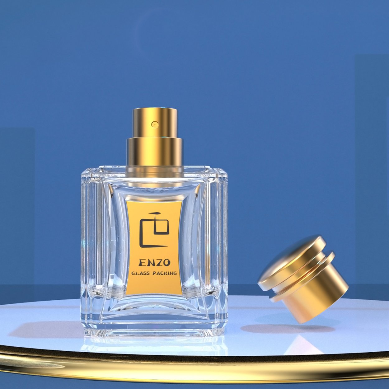 New 2024 High Quality 50ml Empty Rectangular Glass Bottle Factory Price Cosmetic Packaging Perfume Spray Glass Bottle Refillable