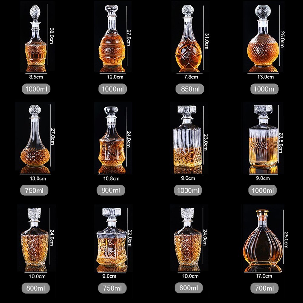 750ml 1000ml Manufacturer Customized High-Quality Whisky Glass Transparent Custom Wine Bottle Whisky Bottle 750ml whiskey decant