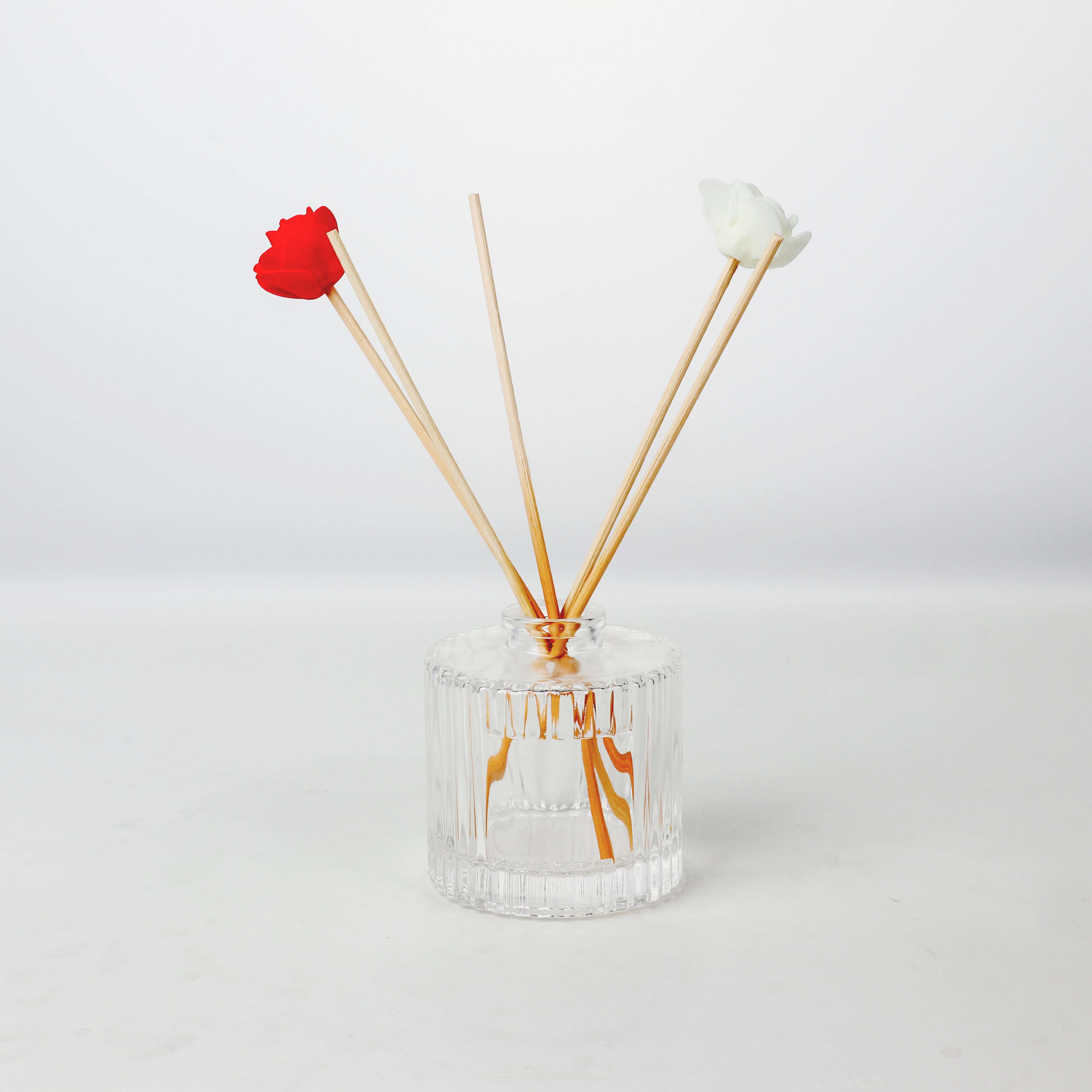 Custom Logo Gift Fluted Clear Glass Aroma Perfume 100ml 150ml Reed Diffuser Bottle