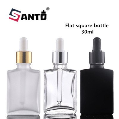 2022 hot sale empty transparent 15ml 30ml 50ml 100ml screw cap square glass dropper bottle