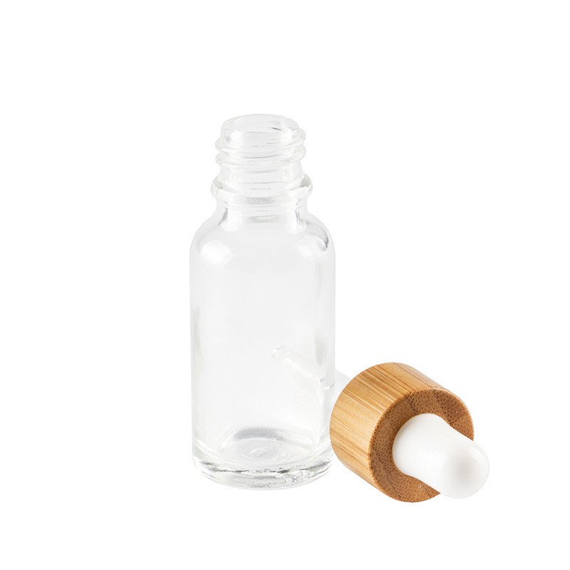 20ml in stock empty transparent clear glass dropper bottles with tamperproof childproof cap for body care serum aroma perfume