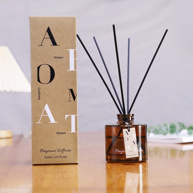110ml High Fine quality Home Fragrance decoration Essential Oil rattan reed diffuser long lasting aroma set glass bottle OEM ODM