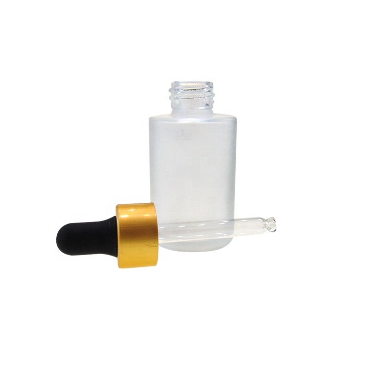 Cheap price 30ml 1OZ frost liquid Foundation Glass Bottle with lotion pump