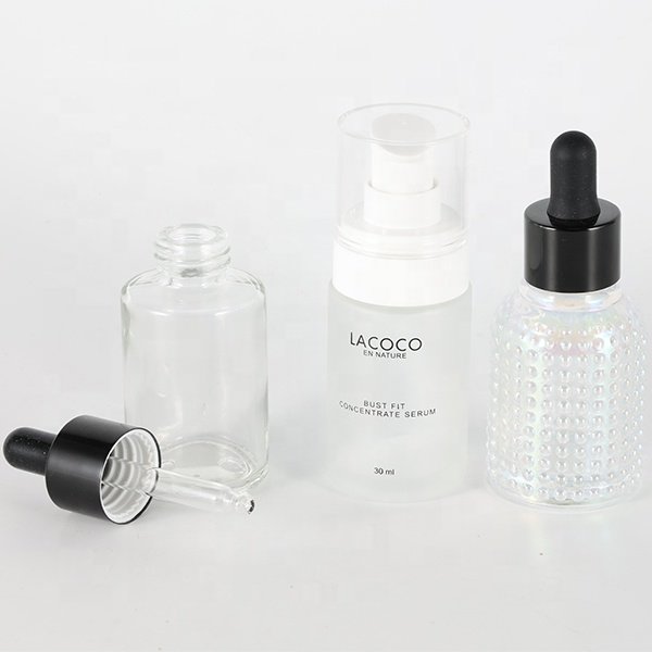 Cheap price 30ml 1OZ frost liquid Foundation Glass Bottle with lotion pump