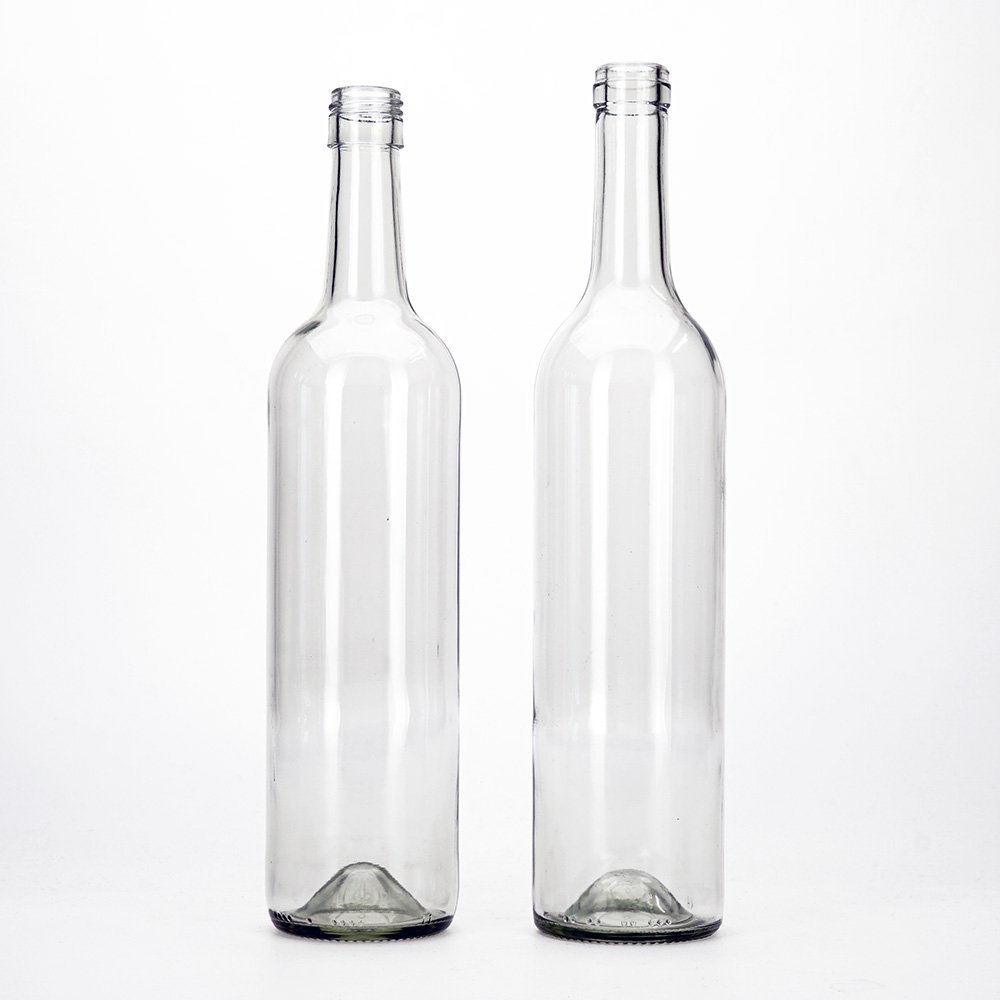 Vista Factory Custom Logo Spirit Rum Whisky Brandy 700ml 750ml Wine Round Glass bottle With Screw Cap