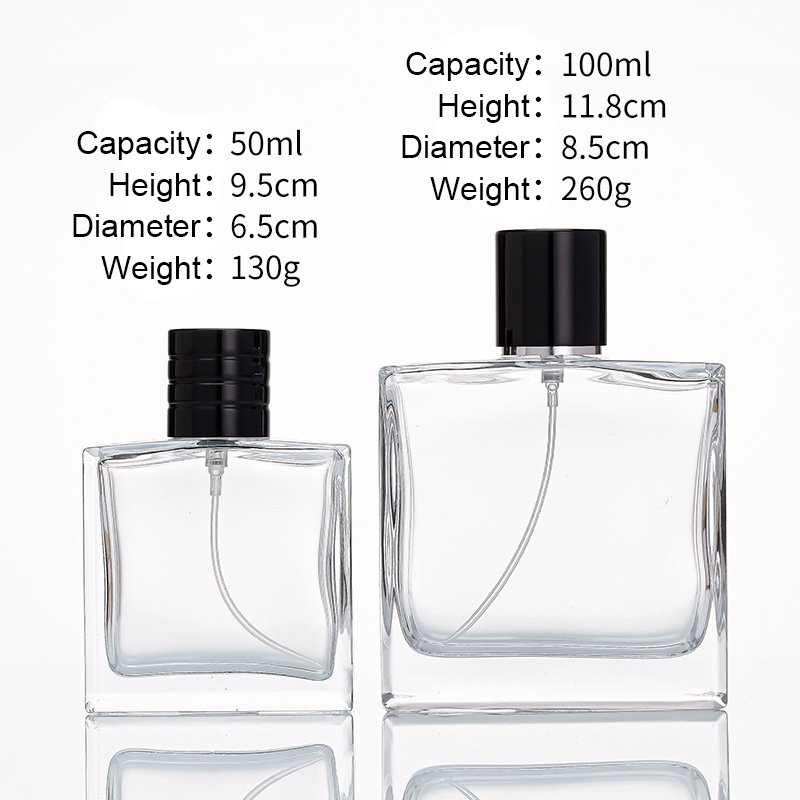 Luxury Custom Logo Round 50ml 100ml Perfume Bottle Black White Empty Perfume Glass Spray Bottle With Box Packaging