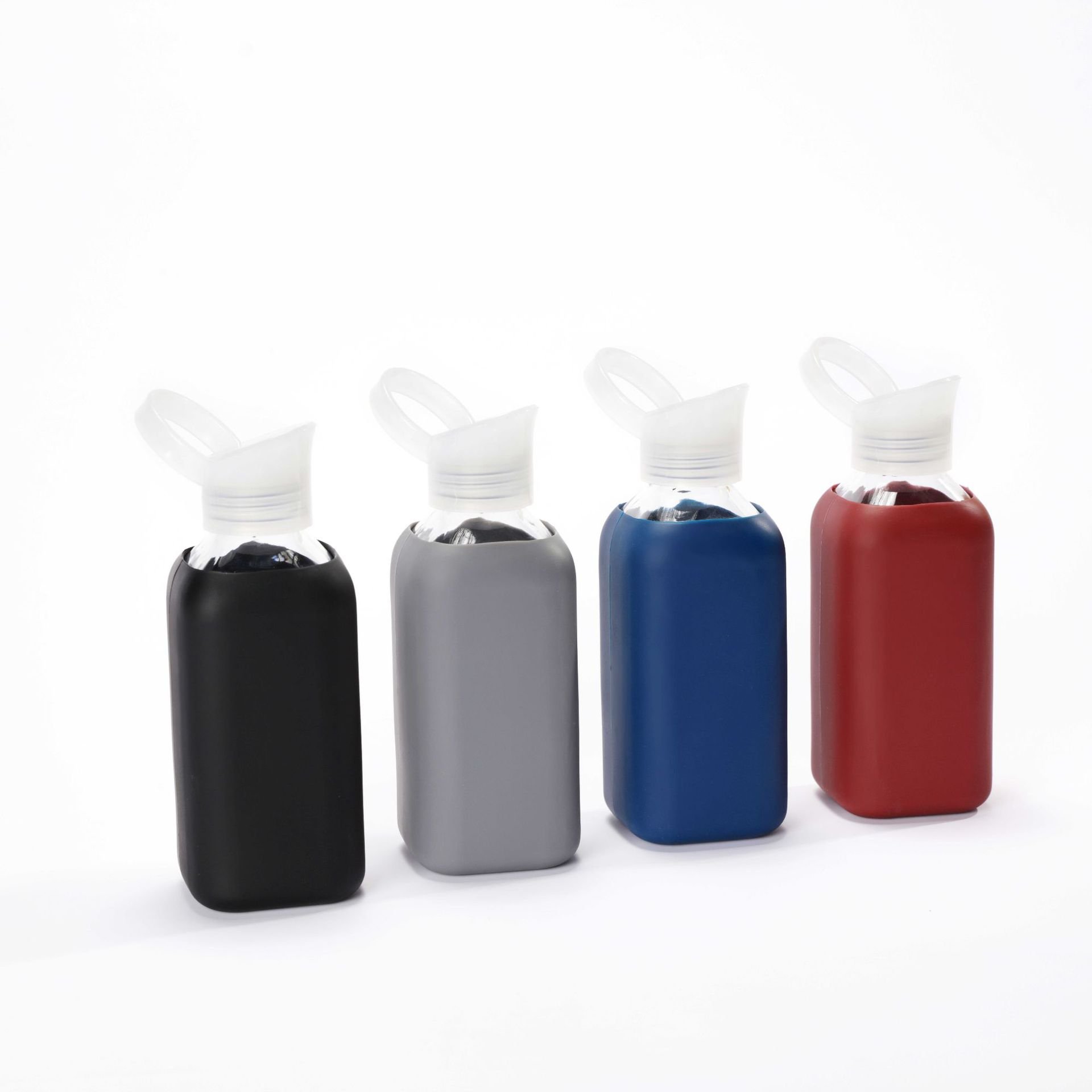 New Custom Insulated Square Silicahigh Quality Hydrochloric Acid Glass Water Bottle Sports Water Bottle Minimalist Plastic Print