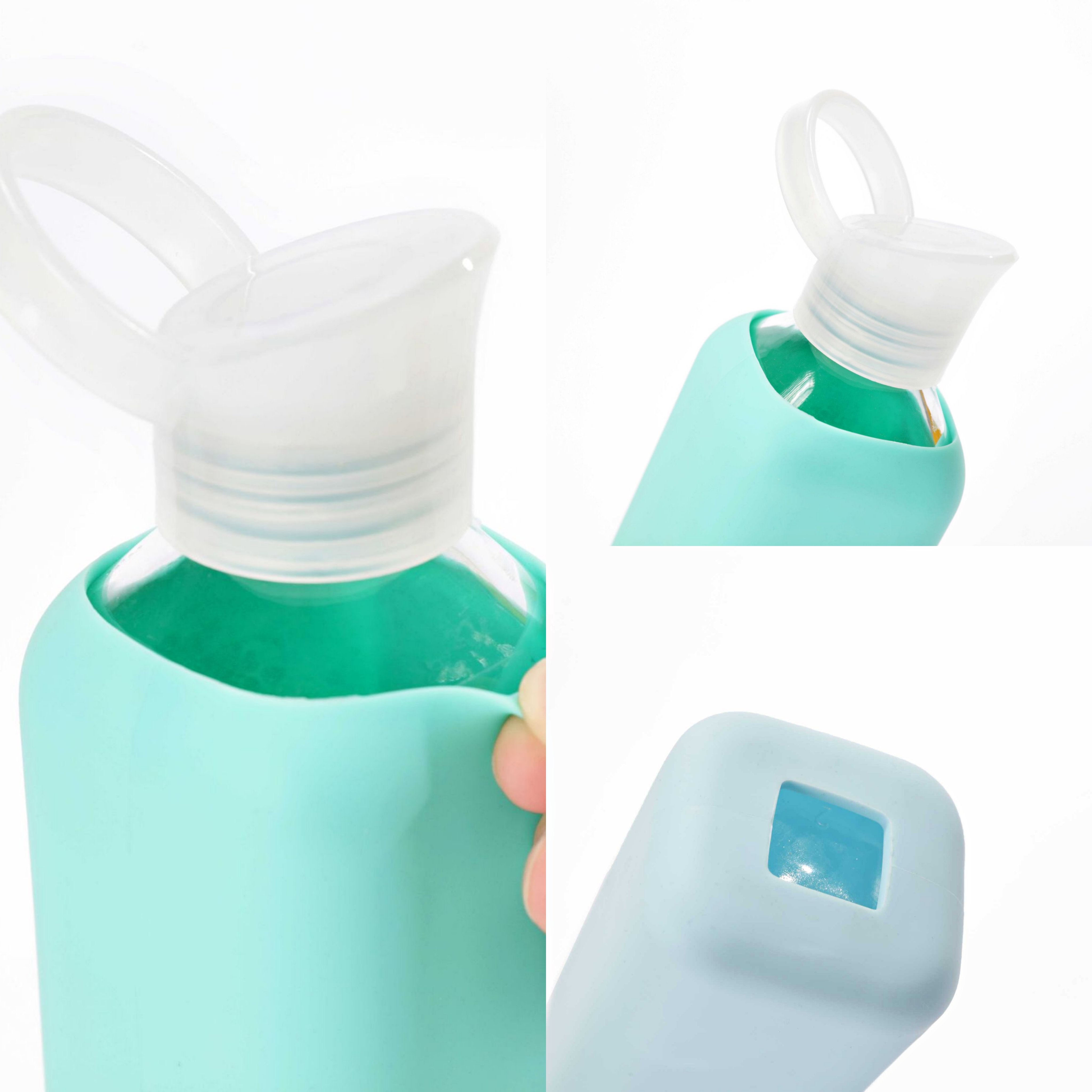 New Custom Insulated Square Silicahigh Quality Hydrochloric Acid Glass Water Bottle Sports Water Bottle Minimalist Plastic Print