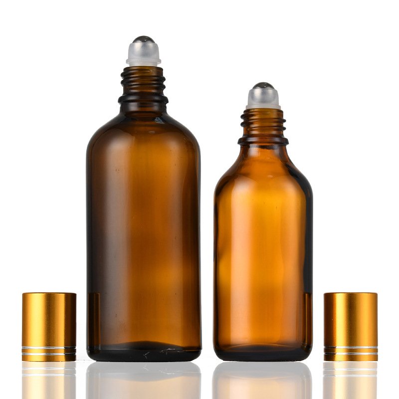 5ml 10ml 30ml 50ml 150ml 220ml amber clear round perfume roll on glass bottle attar with metal roller bottle for essential oil