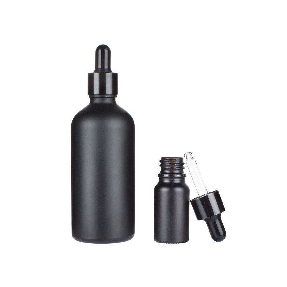 50ml 100ml Matte black glass essential oil dropper essence bottle 30ml small bottle medicine oil avoid light empty glass bottle