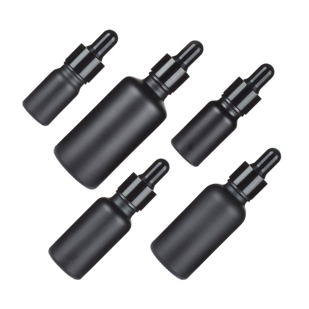 50ml 100ml Matte black glass essential oil dropper essence bottle 30ml small bottle medicine oil avoid light empty glass bottle