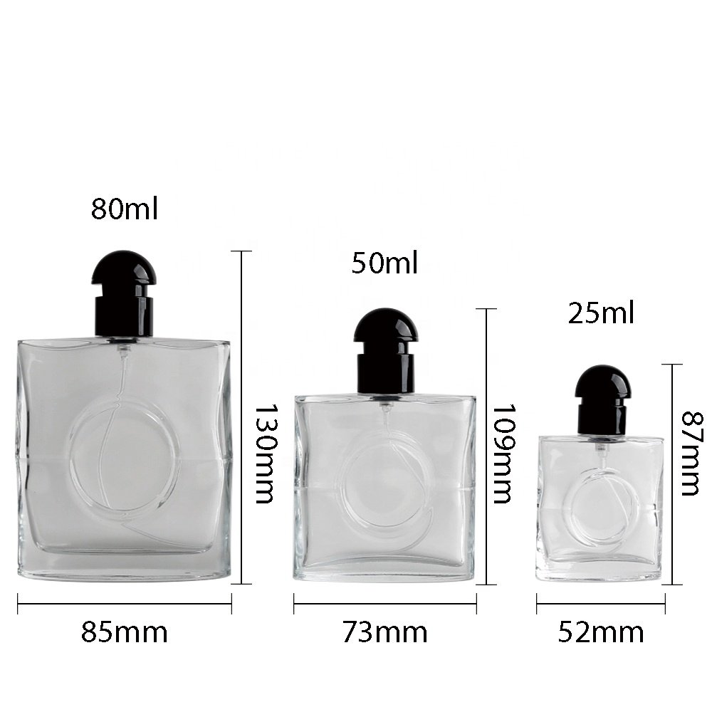 High Quality Atomizer Perfume Bottle Clear Glass Square Refillable Perfume Bottle New Design With Air Pump Empty Glass Bottles