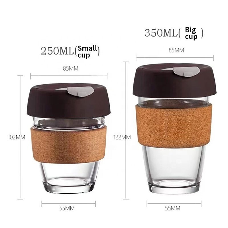 250ml 350ml 480ml Manufacturer Clear Borosilicate Wholesale Glass Bottle For Water Supplier With Cork Sleeve Silicone Lid