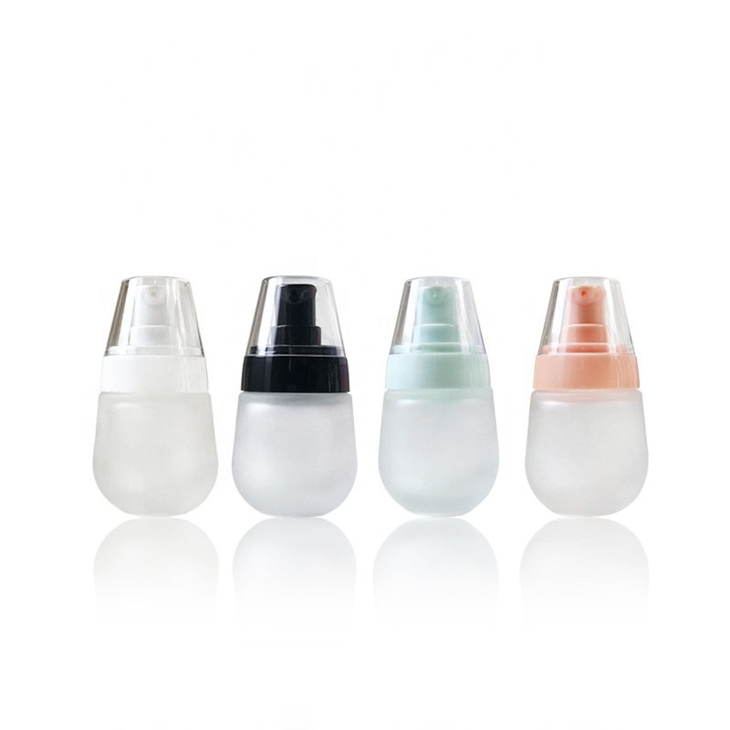 LZ Pack Stock 100pcs 30ml Gold Silver Black Frosted Glass Luxury Lotion Bottle Custom Private Label Essential Oil Glass Bottle