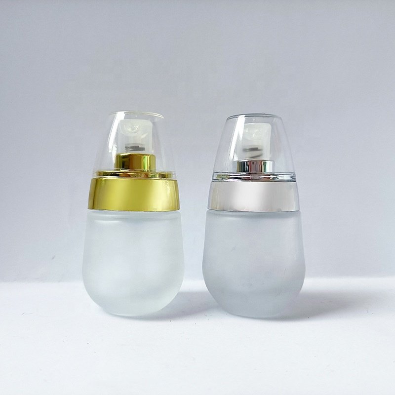 LZ Pack Stock 100pcs 30ml Gold Silver Black Frosted Glass Luxury Lotion Bottle Custom Private Label Essential Oil Glass Bottle