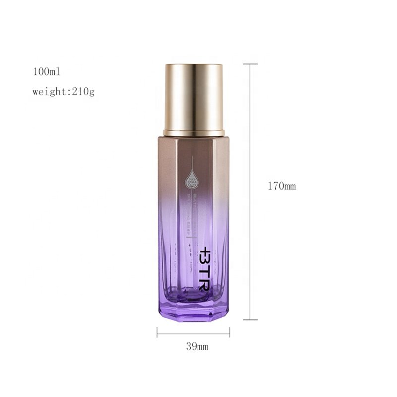 square nail polish bottle with high gold cap luxury cosmetics glass bottle set costumes product bottle