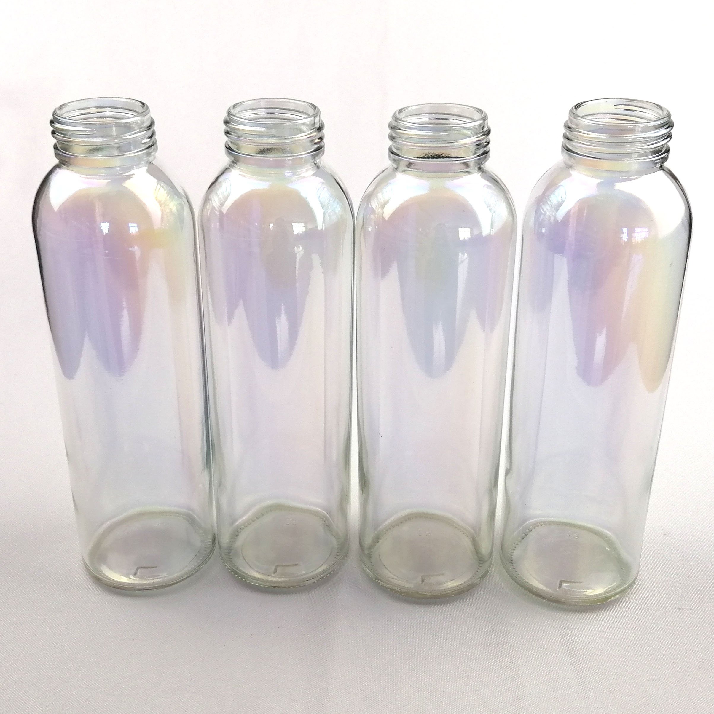 New design bottle 16oz 14oz 10oz Iridescent Glass Water Bottle With Lid