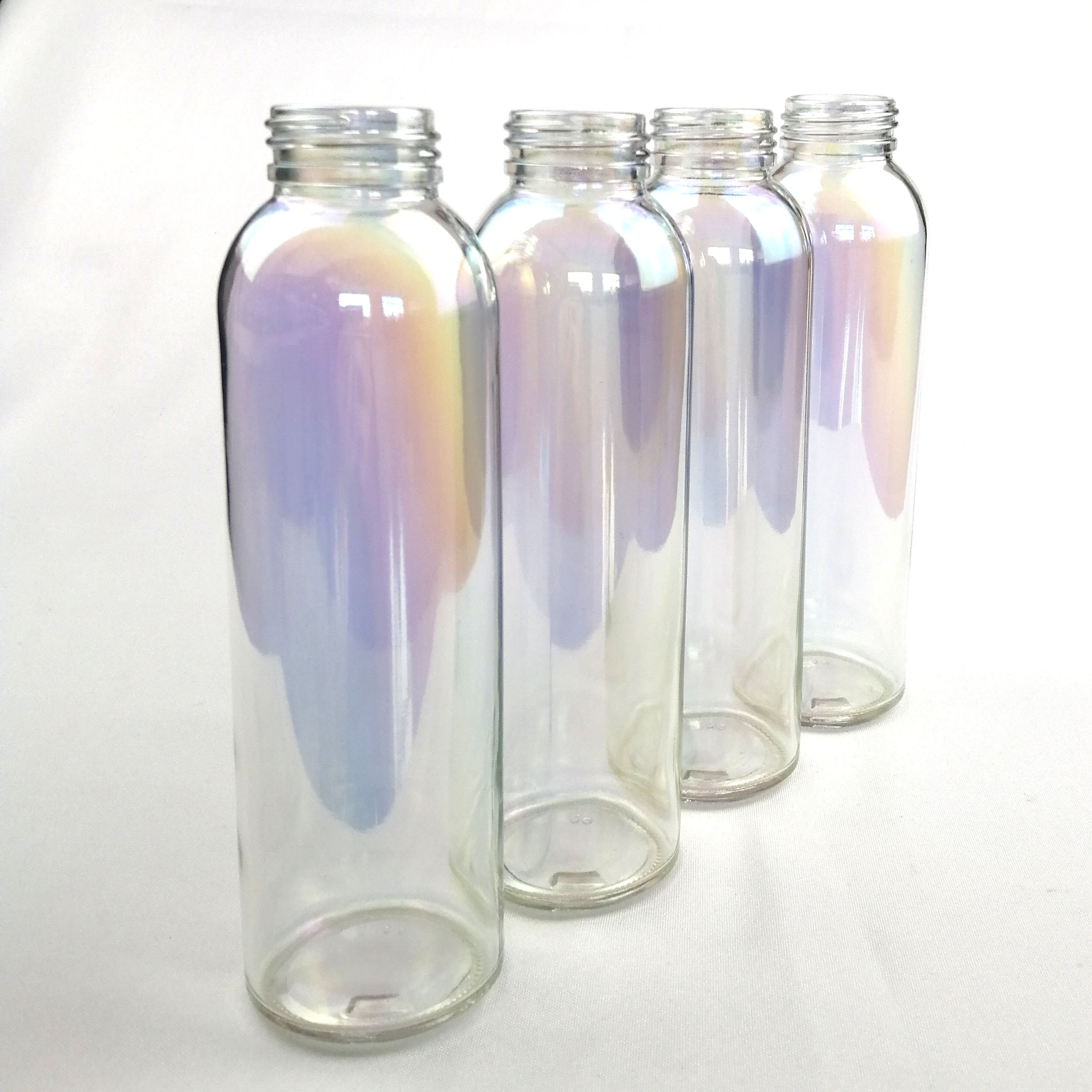 New design bottle 16oz 14oz 10oz Iridescent Glass Water Bottle With Lid