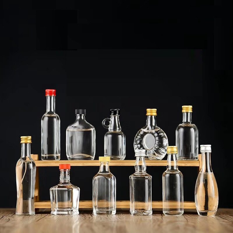 20ml 30ml 50ml 100ml Alcoholic Beverage Juice Drinks Liquor Wine Whiskey Small Mini Sample Glass Bottle With Lid