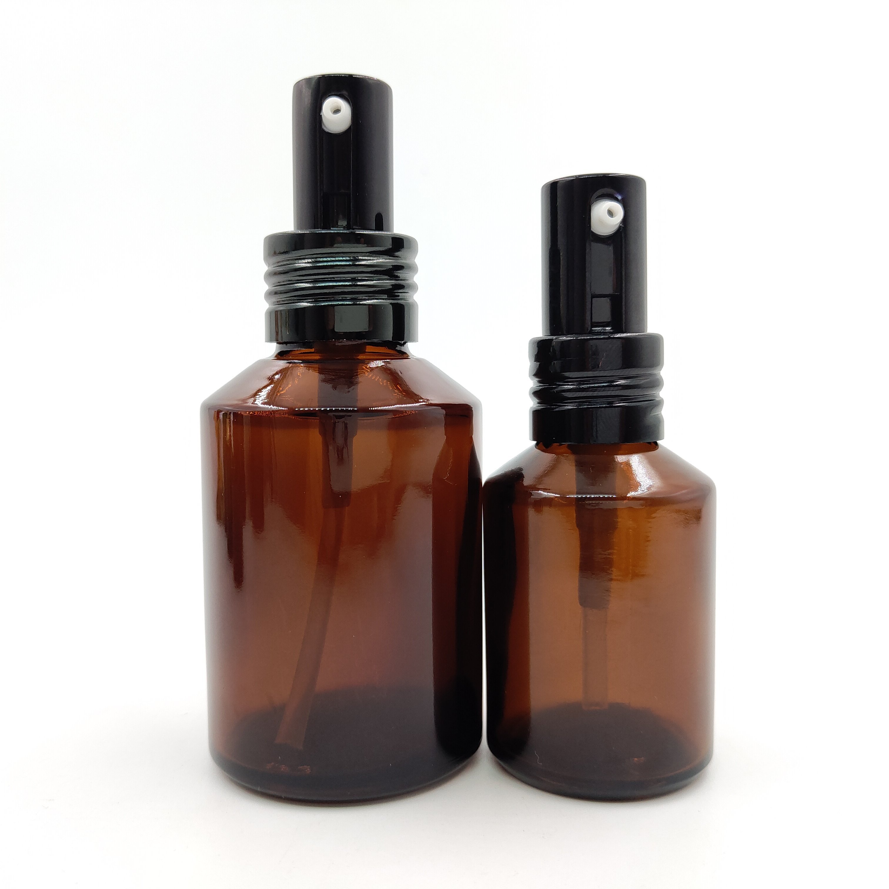 amber glass 30ml 60ml 120ml empty spray perfume bottles Lotion bottle with black cap 30g 50g jar